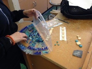 Choosing beads in their color palette