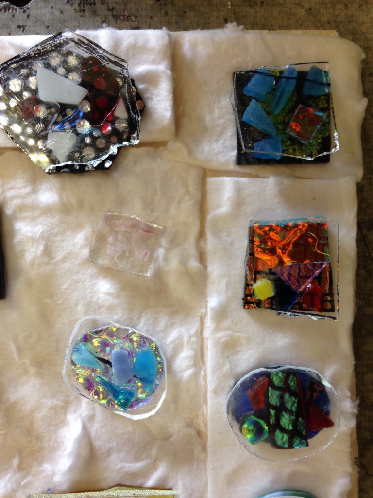 Dichroic glass pendant designs: detail