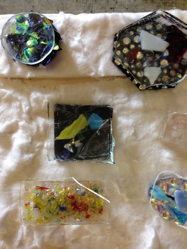 Dichroic glass pendant designs: detail